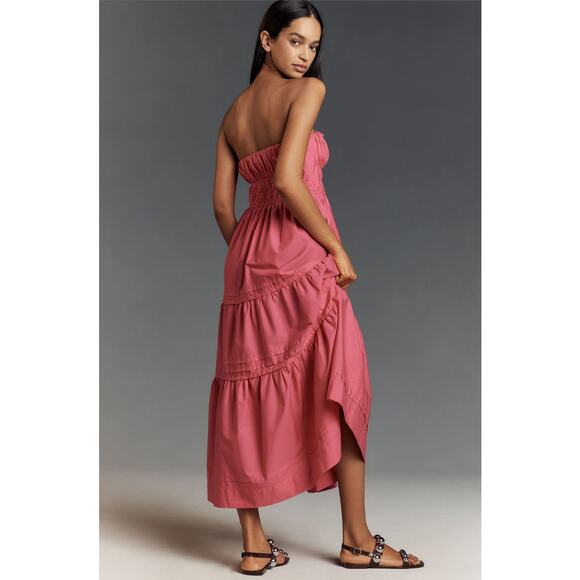 Anthropologie NWT The Somerset Strapless Maxi Dress Hot Pink Size Large - Picture 2 of 9
